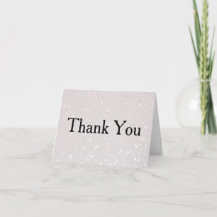 Tarjeta De Agradecimiento Purpurina de Plata Confetti Faux Relieve metalizad