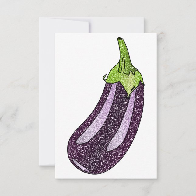 Tarjeta De Agradecimiento Purpurina Eggplant (Anverso)