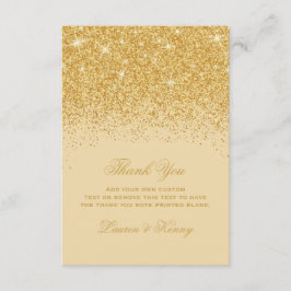 Tarjeta De Agradecimiento Purpurina Golden Glitz Gracias Cartas