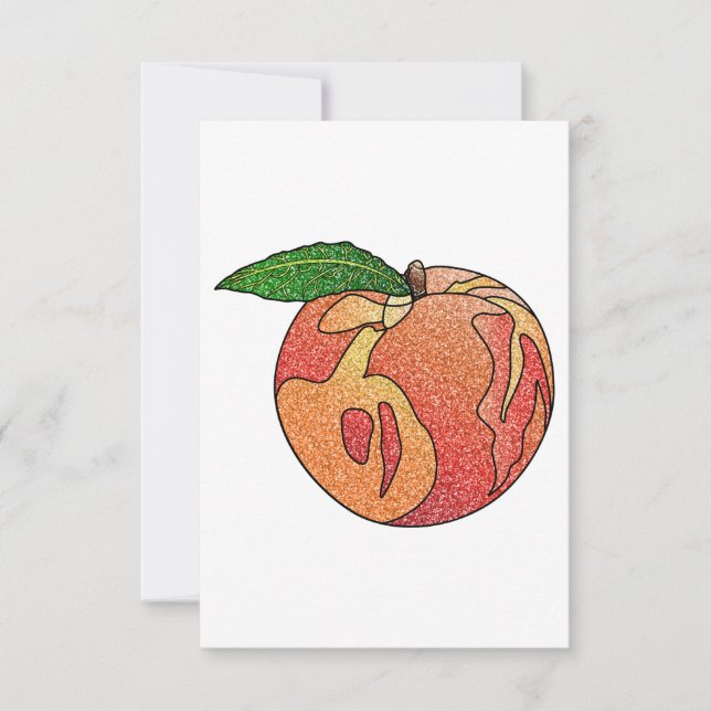 Tarjeta De Agradecimiento Purpurina Peach (Anverso)