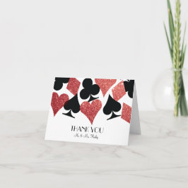 Tarjeta De Agradecimiento Purpurina Rojo Destiny Las Vegas Boda Gracias