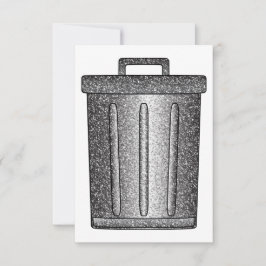Tarjeta De Agradecimiento Purpurina Trash Can