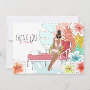 Tarjeta De Agradecimiento Purpurina tropical Bachelorette Party Novia africa