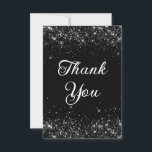 Tarjeta De Agradecimiento Purpurinoso Black 40th Birthday<br><div class="desc">Crea tu propia caligrafía elegante gracias a las pequeñas tarjetas planas por tu celebración de 40 años. Se puede personalizar el guión elegante y el color, tamaño y estilo del tipo de letra en negrita en el frente. Purpurina negro fino contra un fondo de color sólido personalizable. Todos los efectos...</div>