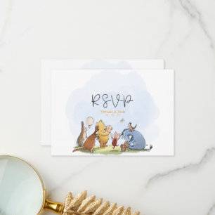 Tarjeta De Agradecimiento QR Code Pooh Bear Shower RSVP