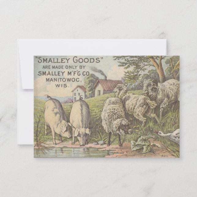 Tarjeta De Agradecimiento Quaint Farmhouse Animals Rustic Country Scene (Anverso)