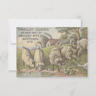 Tarjeta De Agradecimiento Quaint Farmhouse Animals Rustic Country Scene