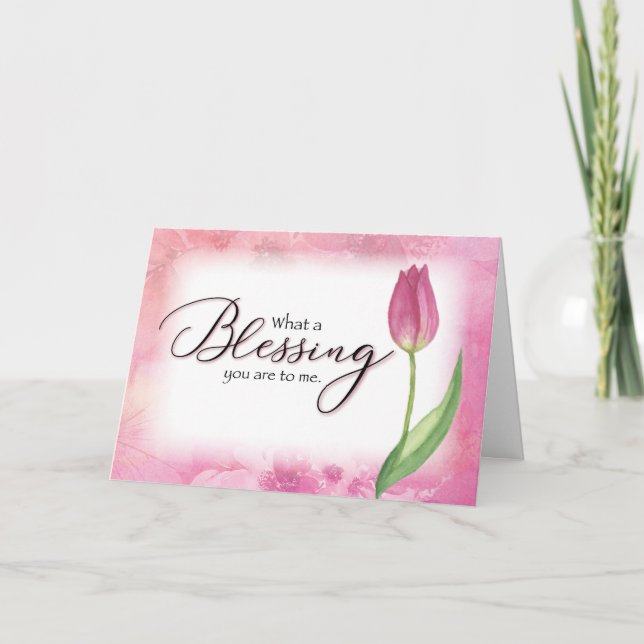 Tarjeta De Agradecimiento Qué bendición eres para mí (Anverso)
