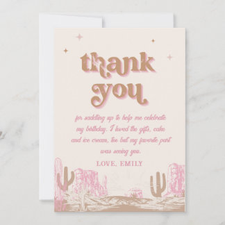 Tarjeta De Agradecimiento ¡Qué bien! Cumpleaños de la lechona rosa occidenta