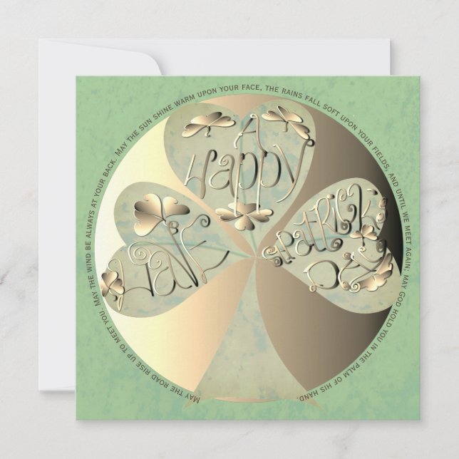 Tarjeta De Agradecimiento "Que el camino se levante..." Día de San Patricio  (Anverso)