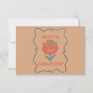 Tarjeta De Agradecimiento ¿Qué flor de clavel de vaquero divertida?