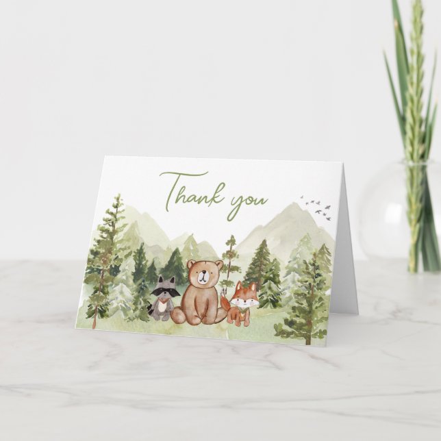 Tarjeta De Agradecimiento Que la aventura empiece Baby Shower (Anverso)