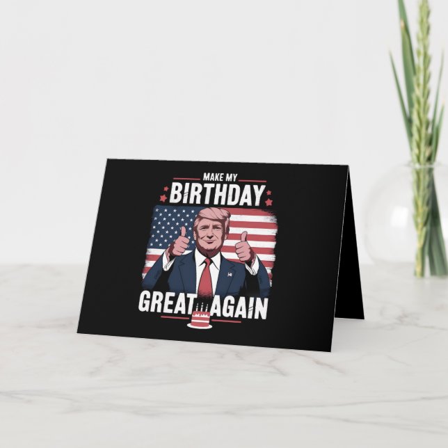 Tarjeta De Agradecimiento Que mi cumpleaños sea genial otra vez, Trump diver (Anverso)