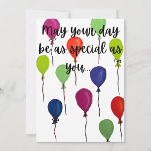 Tarjeta De Agradecimiento Que tu día sea especial globos de colores