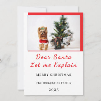 Tarjeta De Agradecimiento Querido Santa, Déjame Explicar - Foto divertida de