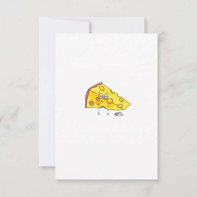 Tarjeta De Agradecimiento Queso personalizado. Maduro. cumpleaños (Anverso)