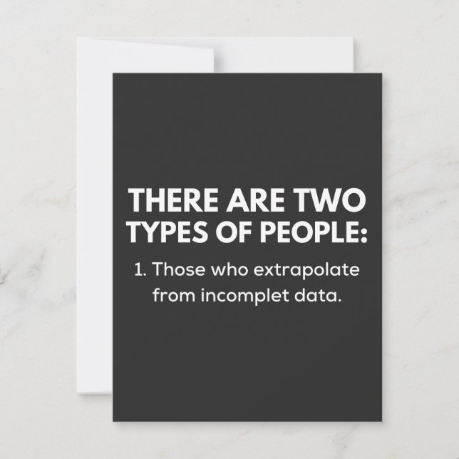 Tarjeta De Agradecimiento Quienes extrapolan a partir de datos incompletos (Anverso)