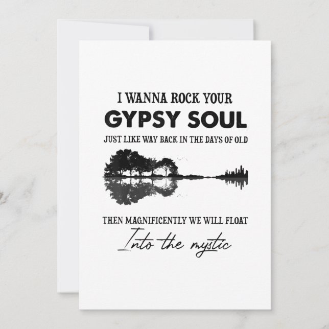 Tarjeta De Agradecimiento Quiero sacudir tu guitarra hippie Soul Gypsy (Anverso)