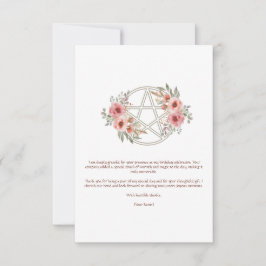 Tarjeta De Agradecimiento Quiet Sage Floral Pentacle Cumpleaños