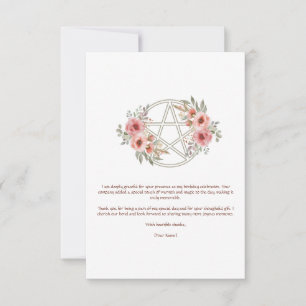 Tarjeta De Agradecimiento Quiet Sage Floral Pentacle Cumpleaños
