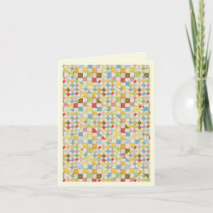 Tarjeta de agradecimiento QUILT MOSAIC / Crema