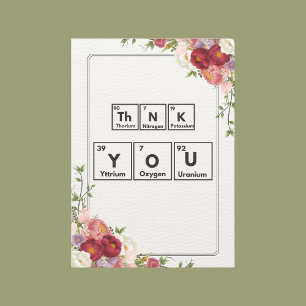 Tarjeta De Agradecimiento Química gracias