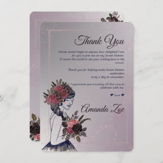 tarjeta de agradecimiento Quince Años