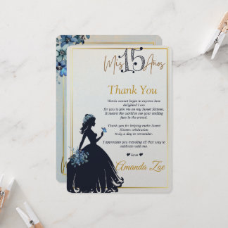 Tarjeta de agradecimiento Quinceañera