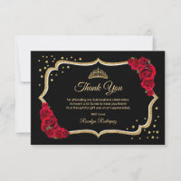 Quinceanera de oro rojo negro