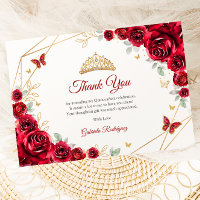 Quinceanera floral de oro rojo