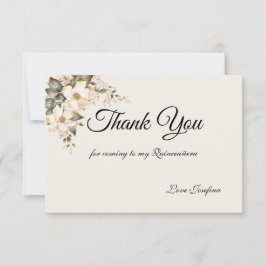 Tarjeta de agradecimiento Quinceanera Magnolia