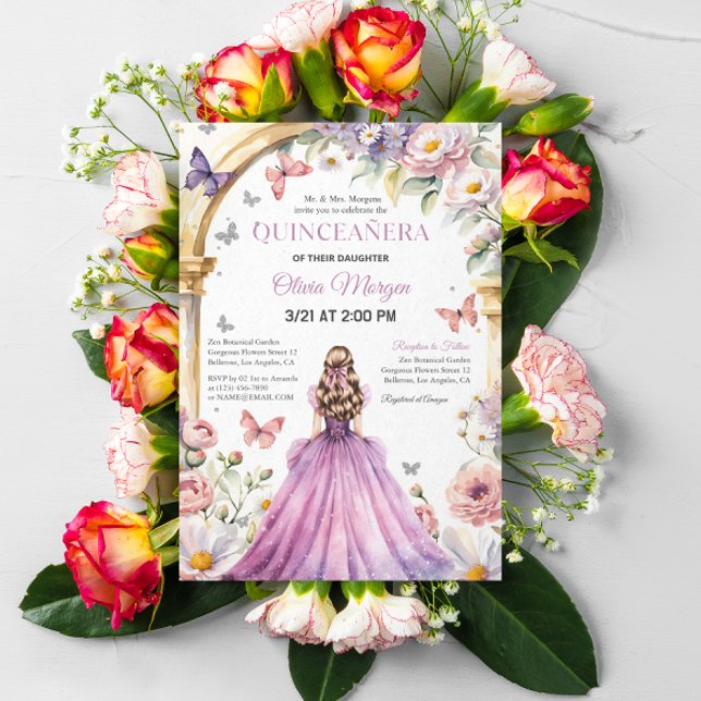 Tarjeta De Agradecimiento Quintencera Glam Fiesta de Cumpleaños de Vestido P (Subido por el creador)