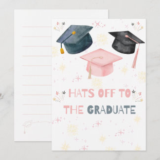Tarjeta De Agradecimiento Quitando el Sombrero al Graduado