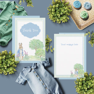 Tarjeta De Agradecimiento Rabbit Bunny Blue Baby Shower