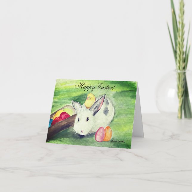 Tarjeta De Agradecimiento Rabbit Bunny Hare Humor De Pascua Huevo Cute (Anverso)