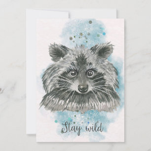 Tarjeta De Agradecimiento Raccoon Lover Raccoon permanece salvaje