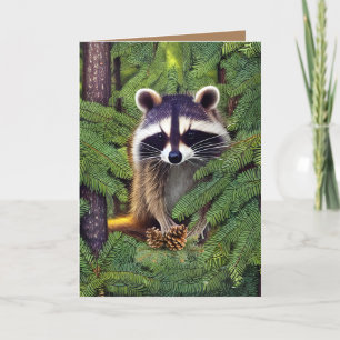 Tarjeta De Agradecimiento Raccoon silvestre Little Woodland