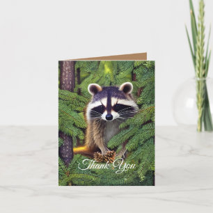 Tarjeta De Agradecimiento Raccoon silvestre Little Woodland