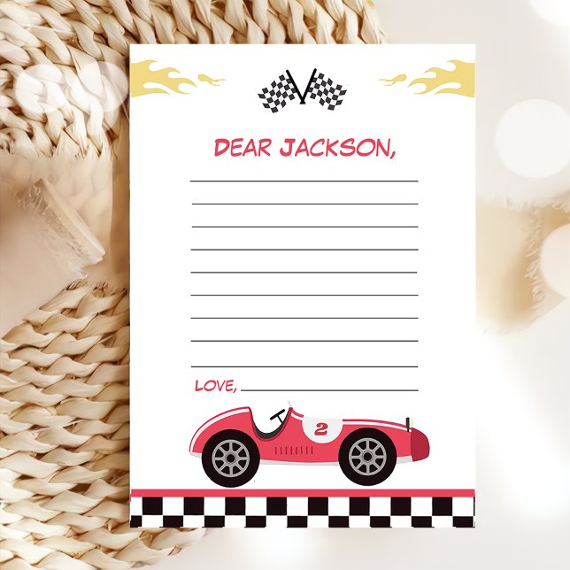 Tarjeta De Agradecimiento Race Car Birday Party Time Capsule Note Card (Subido por el creador)