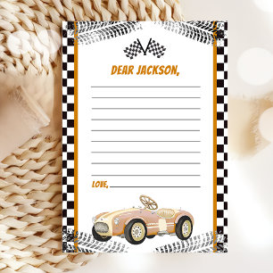 Tarjeta De Agradecimiento Race Car Birday Party Time Capsule Note Card