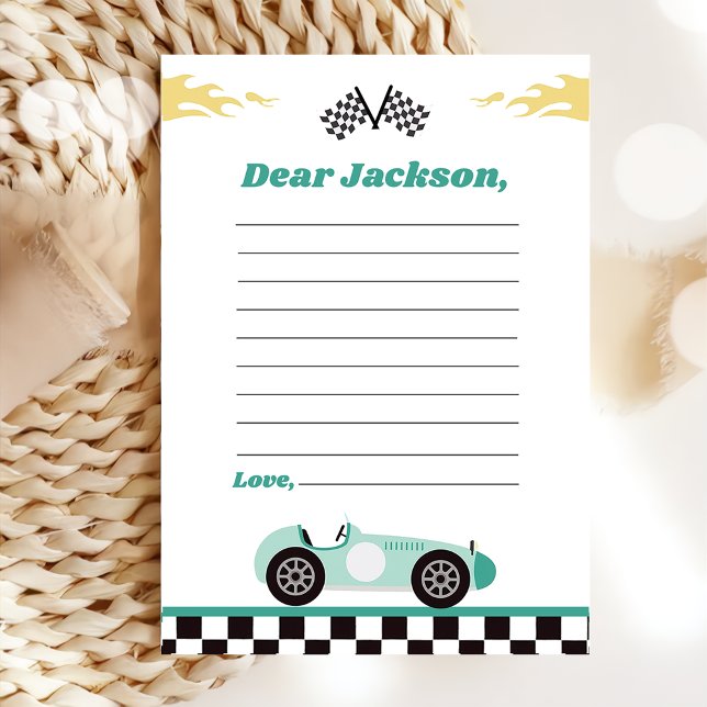 Tarjeta De Agradecimiento Race Car Birday Party Time Capsule Note Card (Subido por el creador)