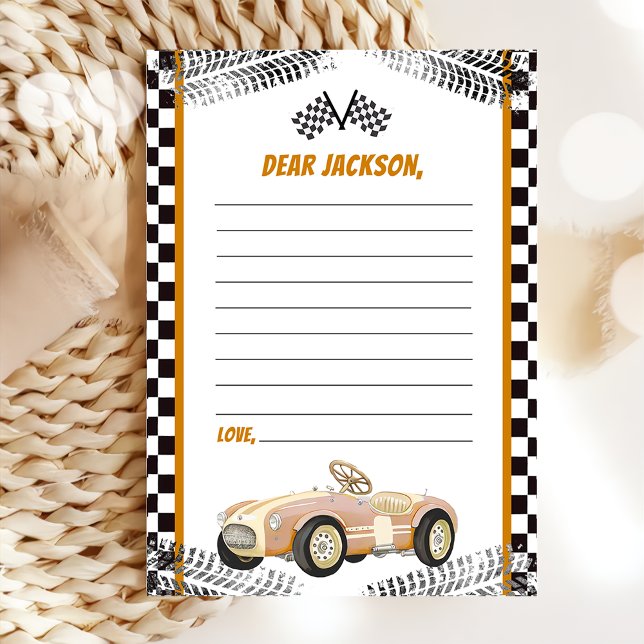 Tarjeta De Agradecimiento Race Car Birday Party Time Capsule Note Card (Subido por el creador)