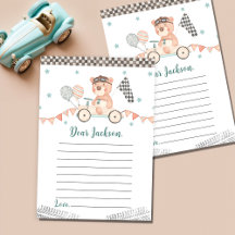 Race Car Birday Time Capsule Note Card