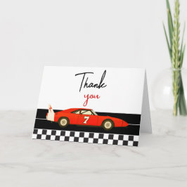 Tarjeta De Agradecimiento Race Car Boy Baby Shower | Little Racer Party