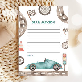 Tarjeta De Agradecimiento Race Car Boy Birday Time Capsule Note Card