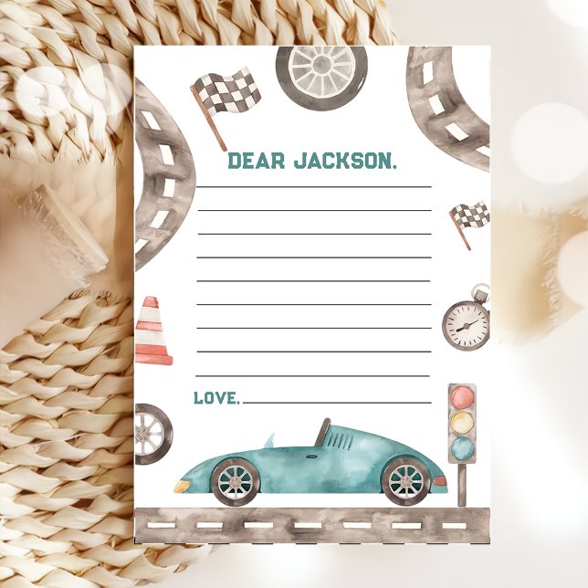 Tarjeta De Agradecimiento Race Car Boy Birday Time Capsule Note Card (Subido por el creador)