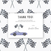 Race car car Baby Shower - gracias