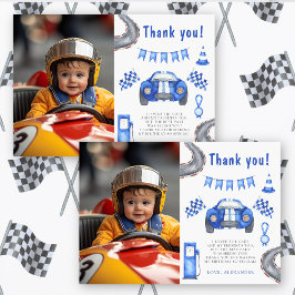 Tarjeta De Agradecimiento Race Car First Birday Party Gracias