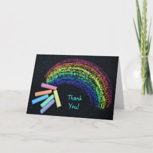 Tarjeta De Agradecimiento Rainbow Chalk