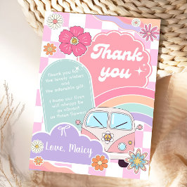 Tarjeta De Agradecimiento Rainbow Daisy Car